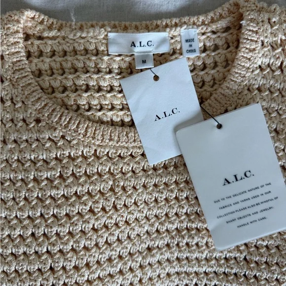 A.L.C. Crochet Knit Sleeveless Top in Light Beige - Picture 3 of 3